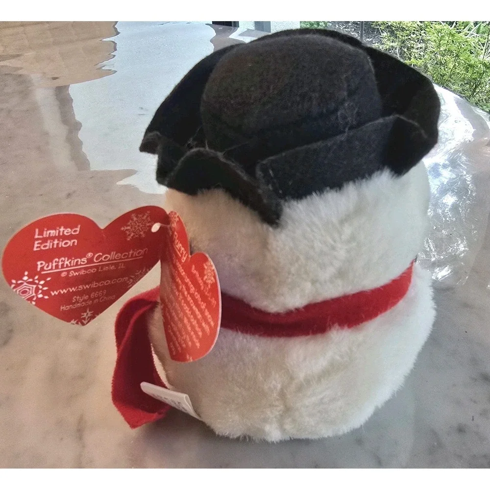#1576 NWT Retired Swibco Puffkins Flurry‎ the Snowman Plush DOB12/01/97